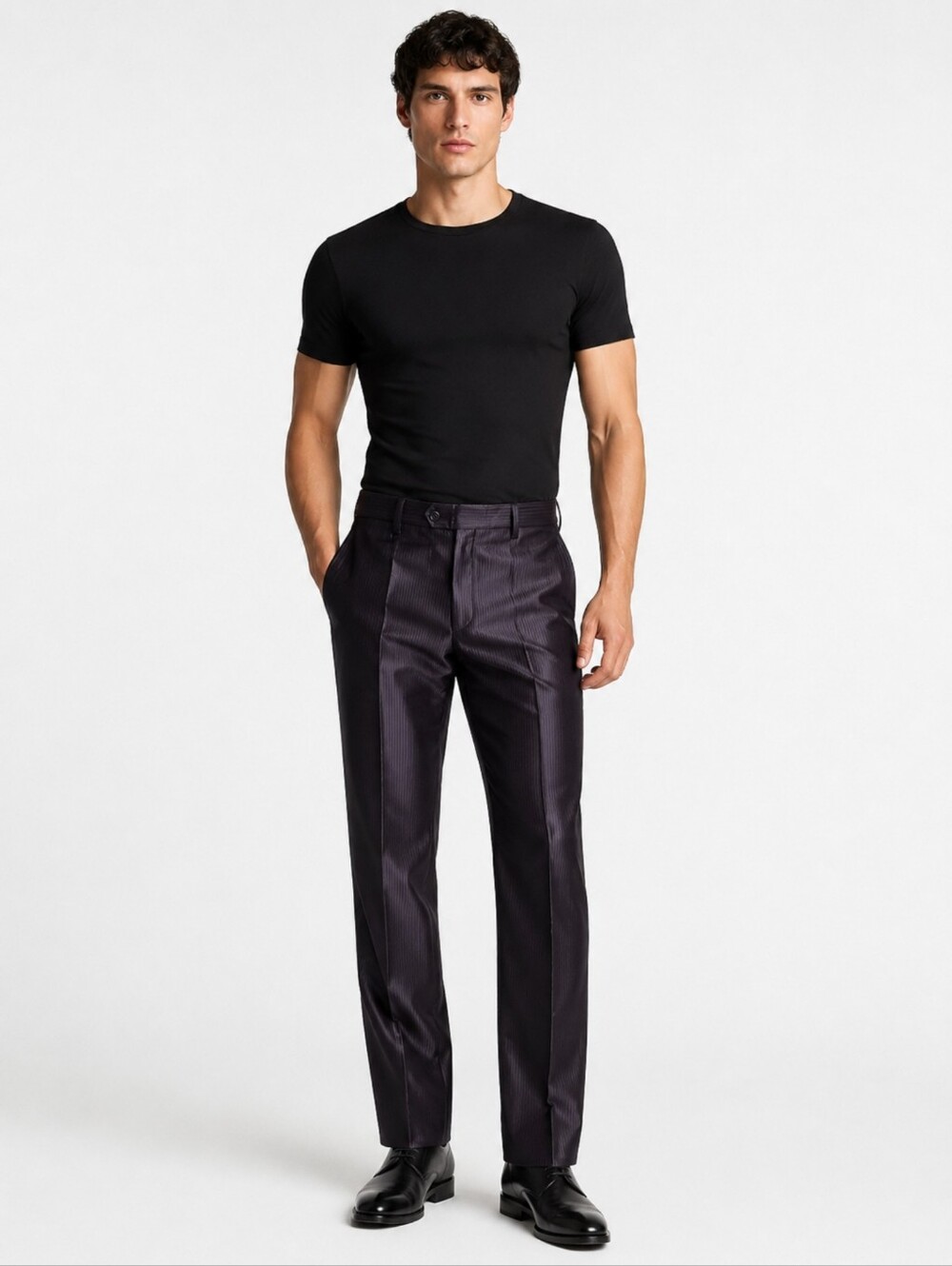 Carlo pignatelli Classico Metallic Brown Striped Men's Pants 48/US 32 LUXURY